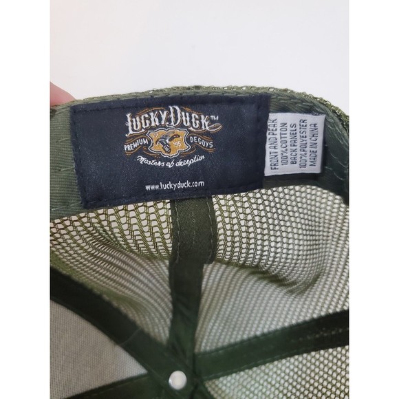 Lucky Duck Premium Decoys Mesh Back Leather Patch Trucker Hat - Picture 9 of 9